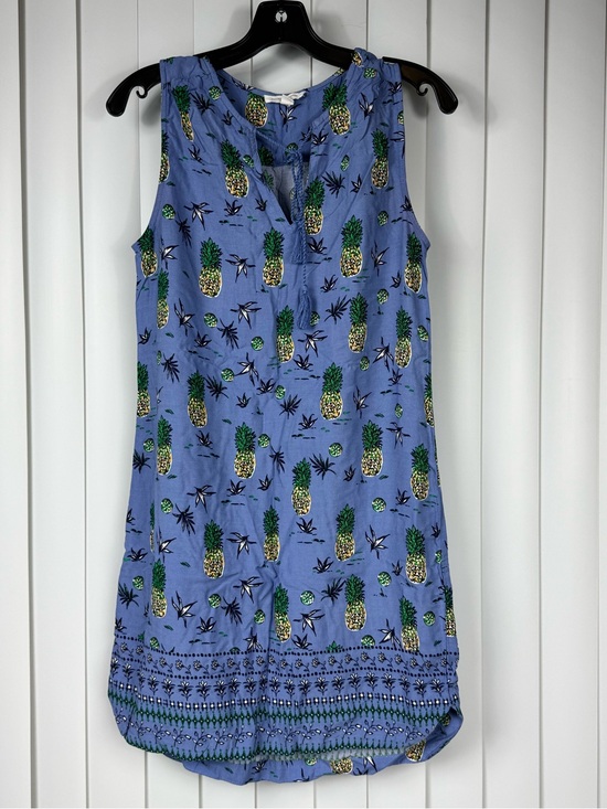 beachlunchlounge Dresses & Skirts - BeachLunchLounge Pineapple Print Sleeveless Shift Dress Small Blue Tropical Boho